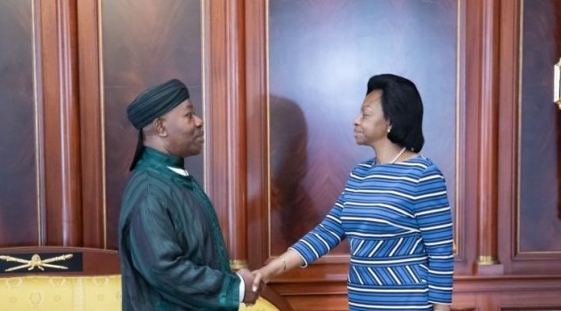 Marie Madeleine Mborantsuo reçue en audience par Ali Bongo