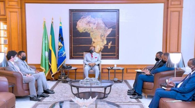 Ali Bongo reçoit en audience les patrons de la société française Meridiam