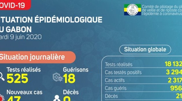 Coronavirus au Gabon : point journalier du 9 juin 2020