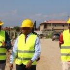 Owono Mba sur le chantier des résidences « Magnolia » d’Akanda