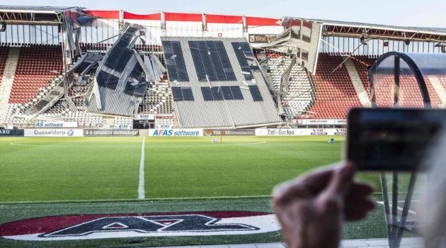 Une partie d’un stade néerlandais s’effondre à cause de vents violents