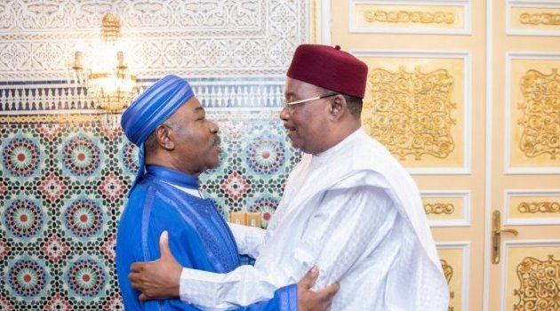 Mahamadou Issoufou reçu au palais présidentiel gabonais
