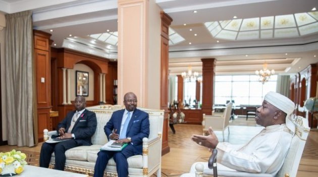 Berre, Billie-By-Nze et Sosthène Ossoungou Ndibangoye chez Ali Bongo