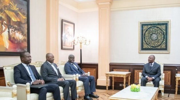 Moussa Faki Mahamat et François Lounceny Fall reçus en audience par Ali Bongo