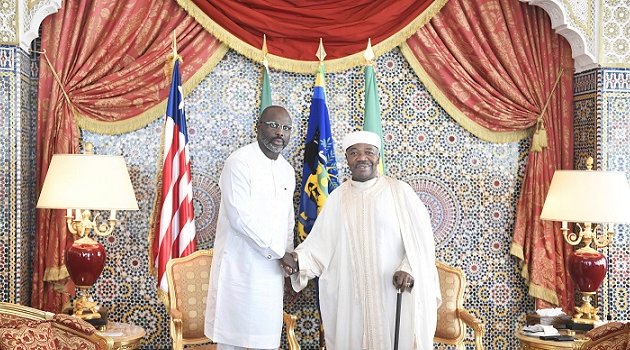 Georges Weah reçu en audience par Ali Bongo