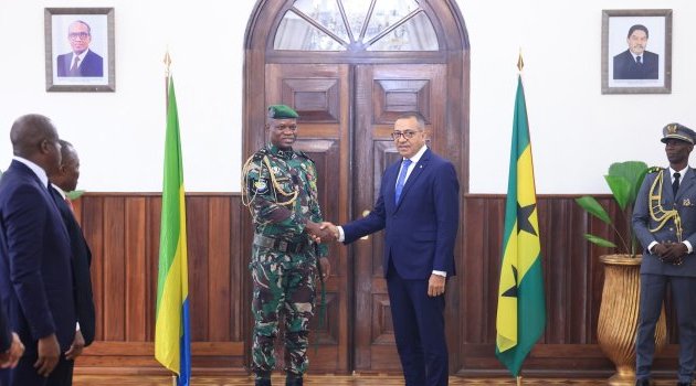 Brice Clotaire Oligui Nguema en visite de travail à Sao-Tomé et Principe