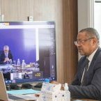 Jean Marie Ogandaga prend part à une visioconférence entre ministres des Finances