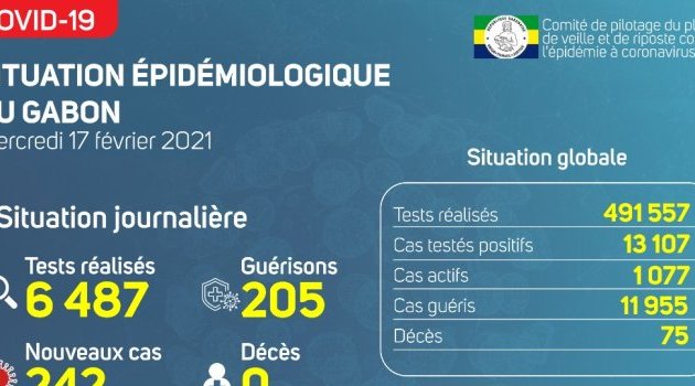 Coronavirus au Gabon : point journalier du 17 février 2021