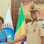 L’ambassadrice de Sao Tomé-et-Principe au Gabon chez le président de la transition