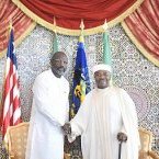 Georges Weah reçu en audience par Ali Bongo